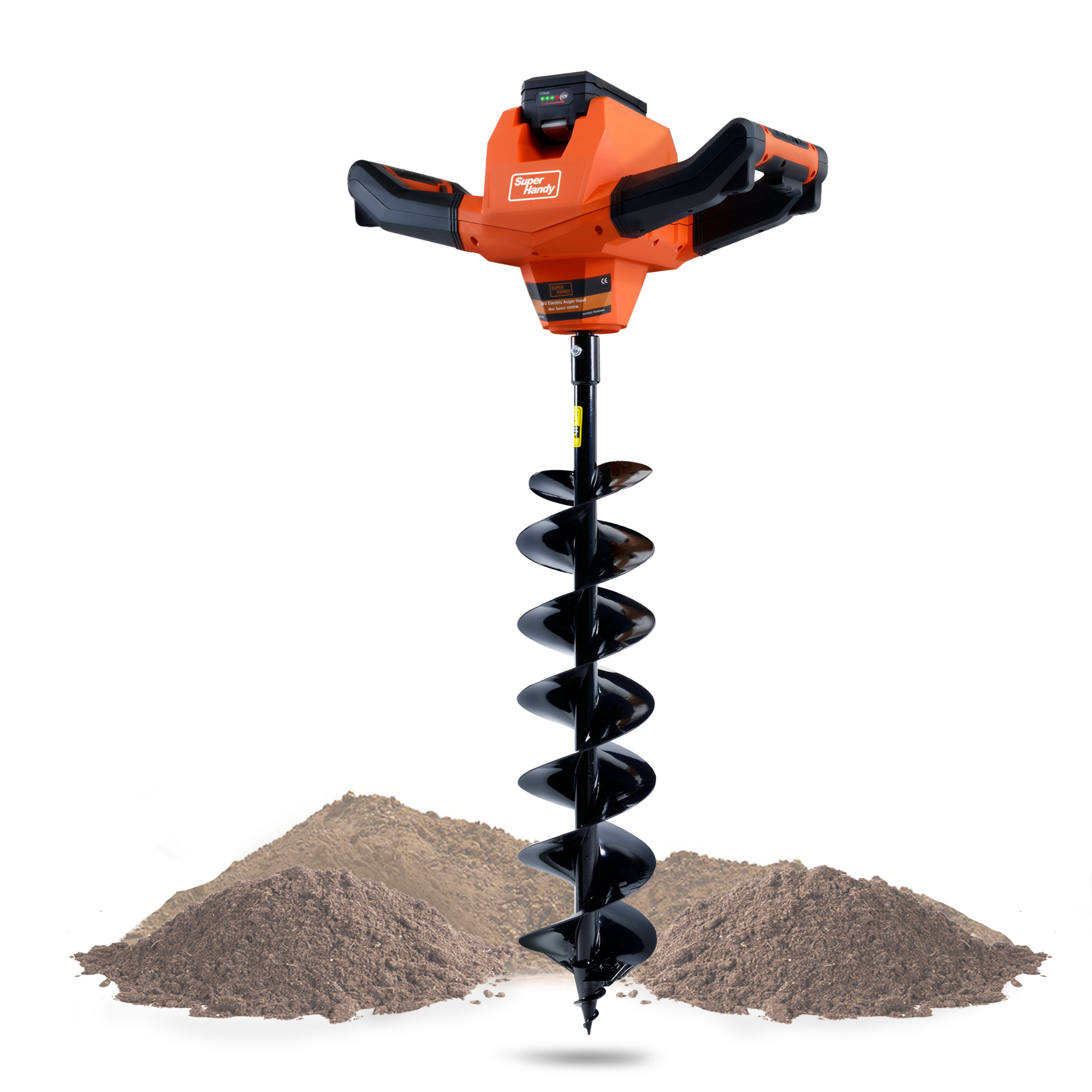 SuperHandy, Electric Earth Auger, Auger Bit Diameter 6 in, Auger Bit Length 30 in, Model# TRI-GUO018